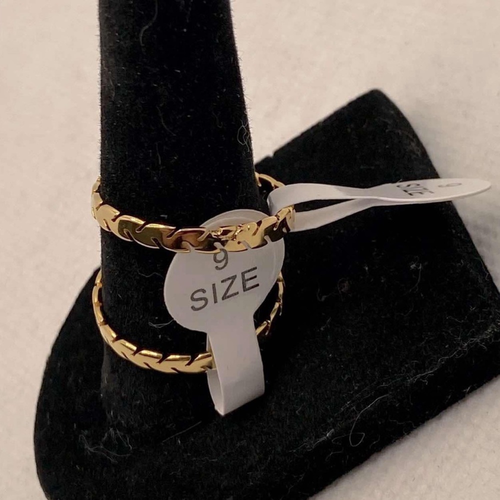 2 Pack Gold Leaf Rings